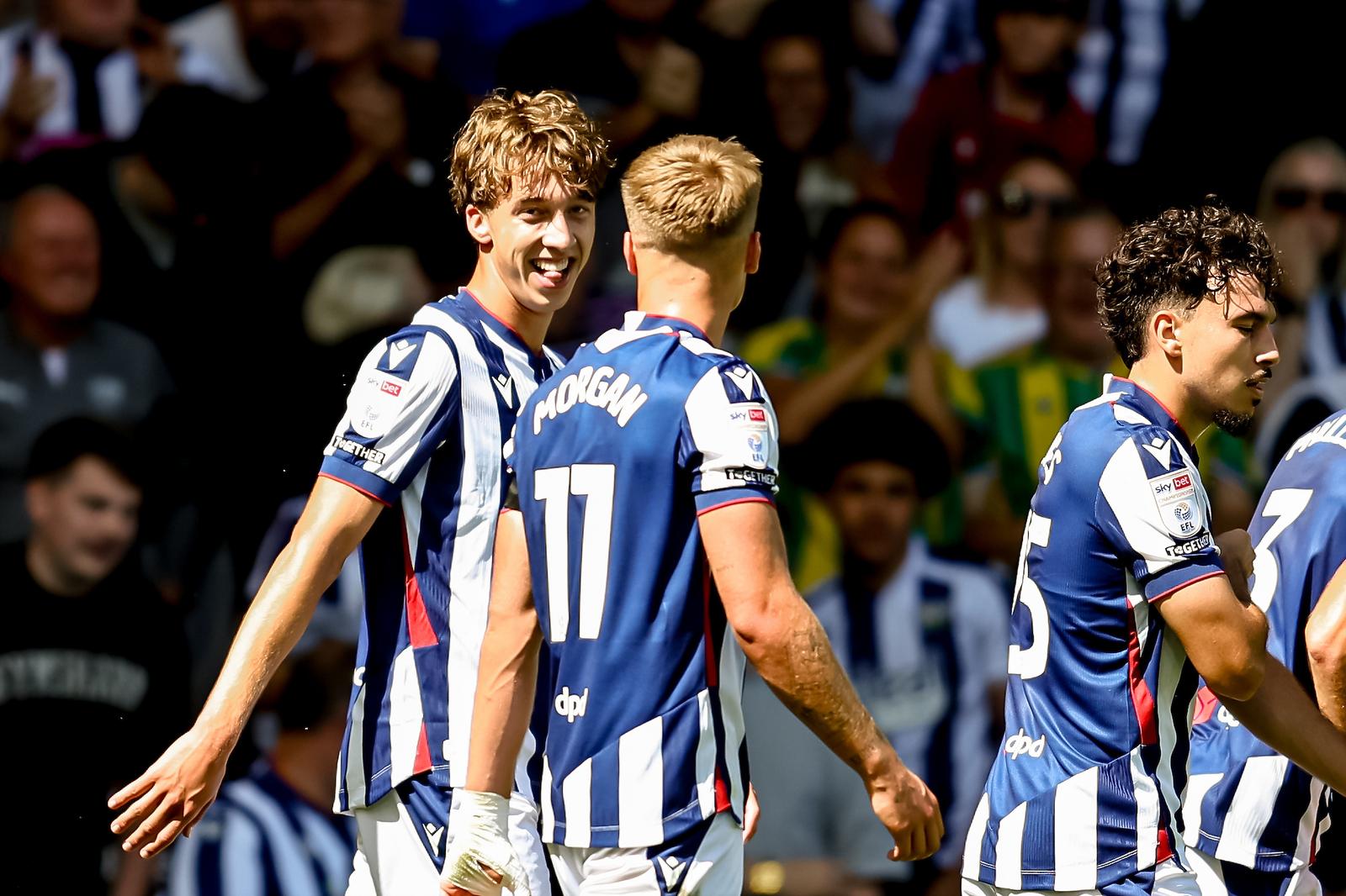 GOAL scores 1-1 West Bromwich Albion midfielder Harry Whitwell (29 scores and celebrates during the EFL Sky Bet Championship match between West Bromwich Albion and Burnley at The Hawthorns, West Bromwich, UK on 23 August 2026.