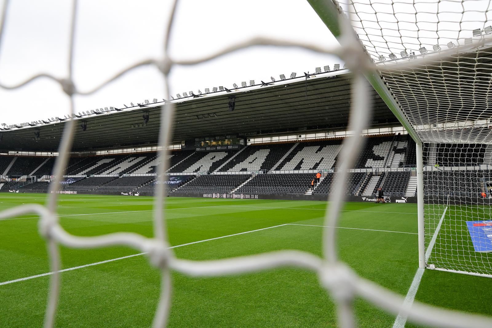 A general view inside Pride Park Stadium before the EFL Sky Bet Championship match between Derby County and Swansea City at the Pride Park, Derby, UK on 29 August 2026.