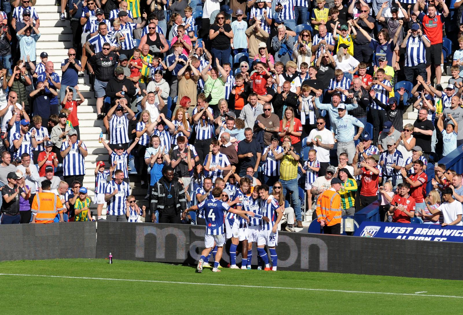Albion celebrate Jimmy-Jay Morgan goal
