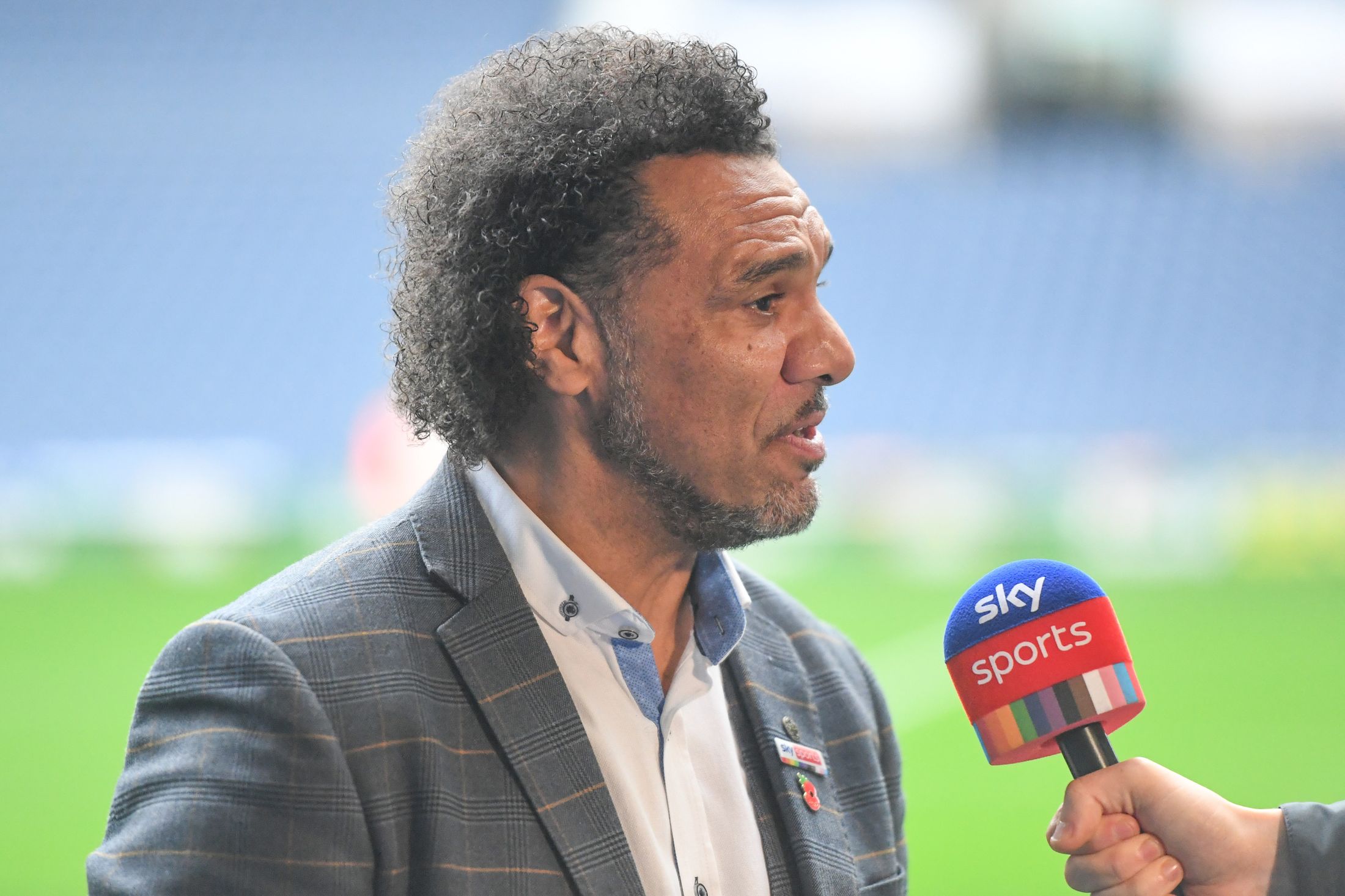 Player turned pundit, Don Goodman on Sky TV duties during the EFL Sky Bet Championship match between West Bromwich Albion and Sheffield United at The Hawthorns, West Bromwich, England on 29 October 2022.